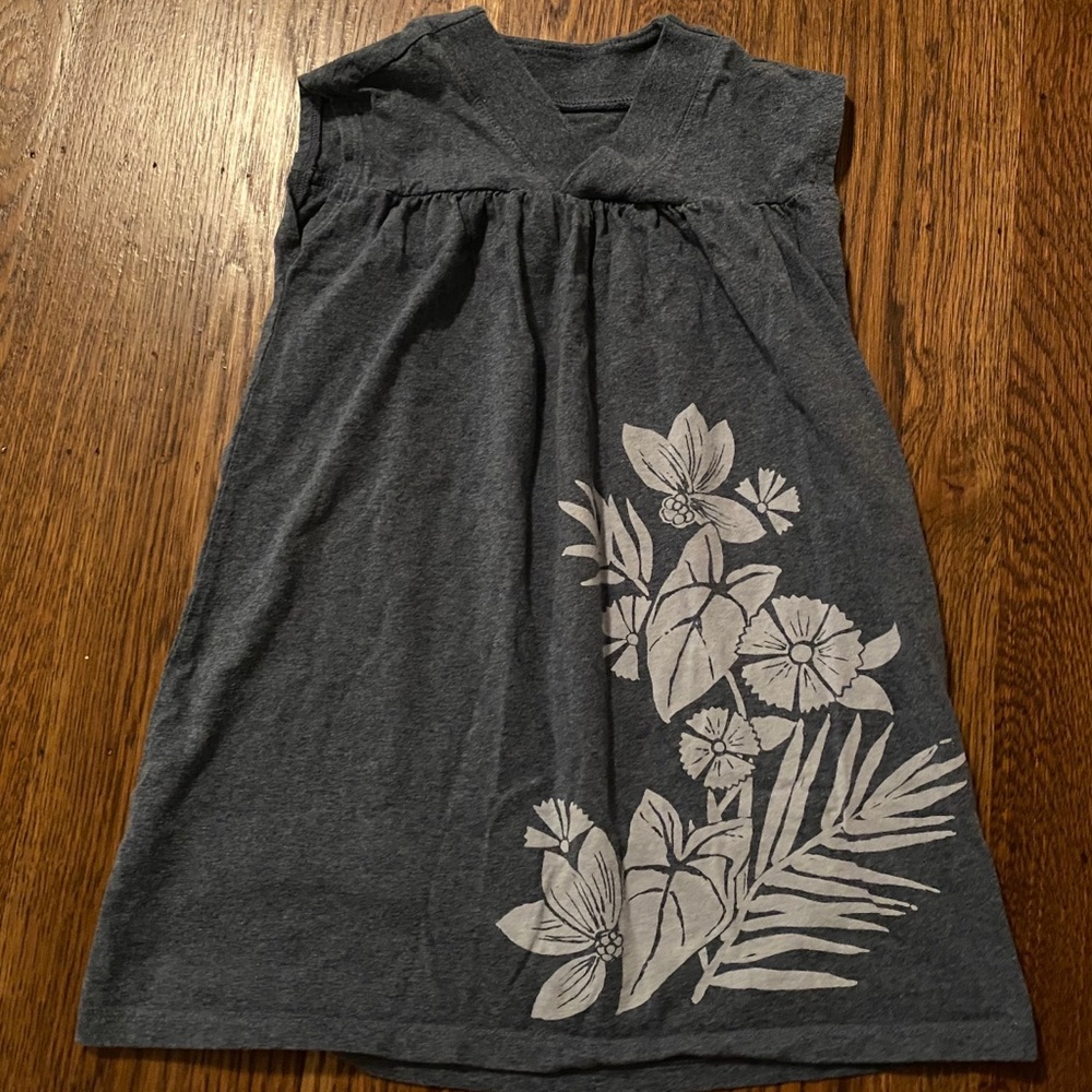 Tea Collection blue floral trapeze dress 4T